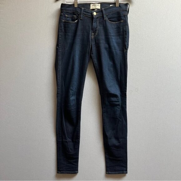 Frame Le Skinny de Jeanne Women's Dark Blue Denim Jeans 30” - Picture 1 of 13